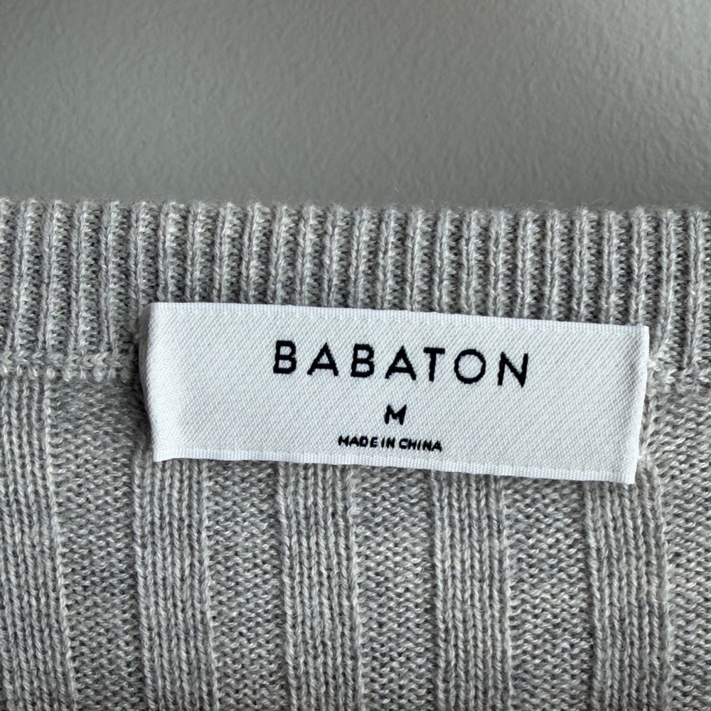 Babaton Light Gray Ribbed Sweater - Picture 2 of 5